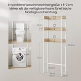 Platzsparendes Waschmaschinenregal & Toilettenregal weiß Holz | 3 Etagen