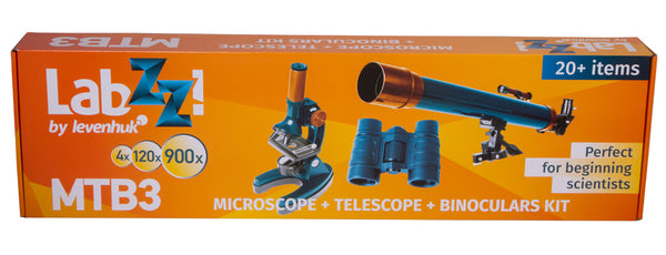 WINLOR - Levenhuk LabZZ MTB3 Set: Mikroskop, Teleskop und Fernglas für junge Entdecker